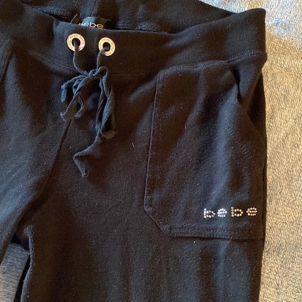 BEBE black Size M drawstring lounge pants
